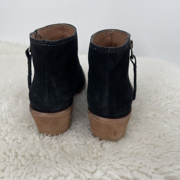 Madewell The Janice Ankle Boots Black Suede All Leather 2” Heel Women 8.5 - Picture 4 of 9